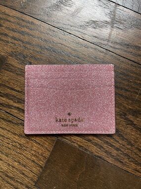 kate spade Rose Pink Glitter Card Case